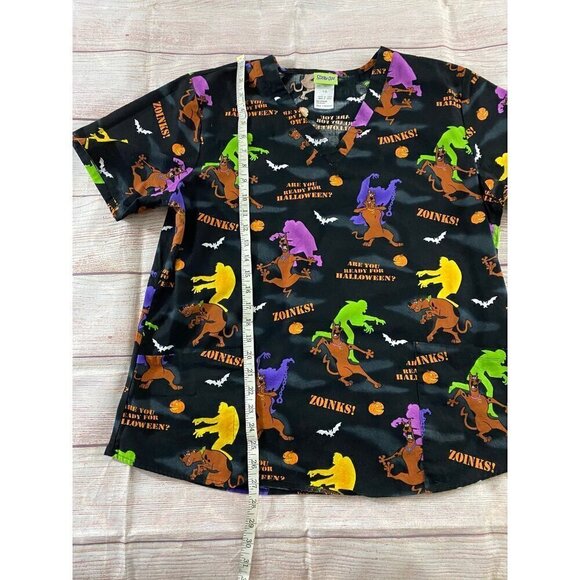Scooby Doo Hanna Barbera Black Cotton Halloween Scrubs - Large - Picture 6 of 10